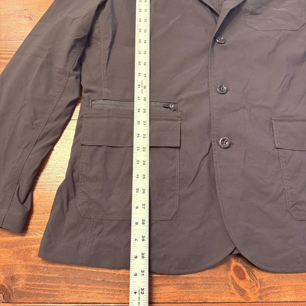 Eddie Bauer Travex Jacket Mens 44 Blazer Nylon Button Up Travel Gray Performance